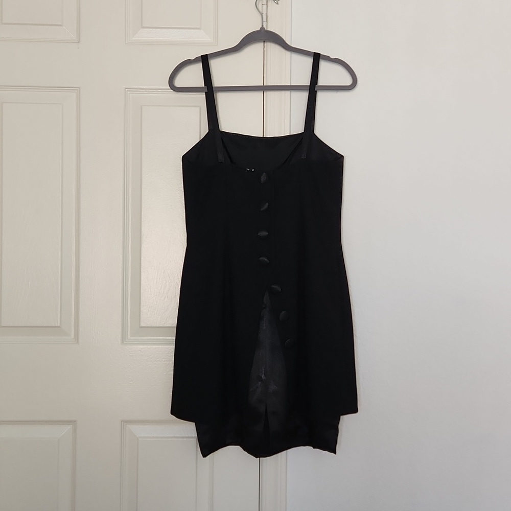 A.J. Bari Black Mini Dress Back Button Detail. Sz 10